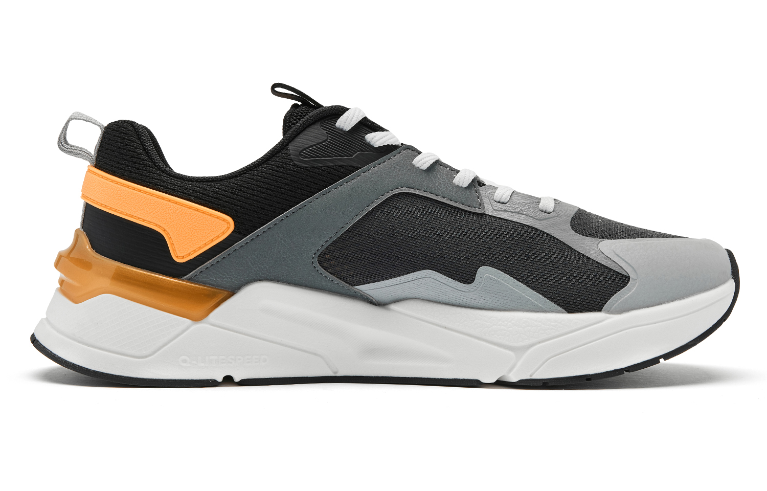QIAODAN Comfortable Slip Resistant Low top Running Shoes Men’s Black Orange