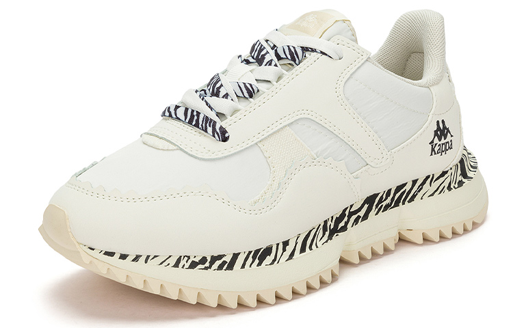 Kappa Textile, Synthetic Leather Low top Running Shoes Unisex White Black