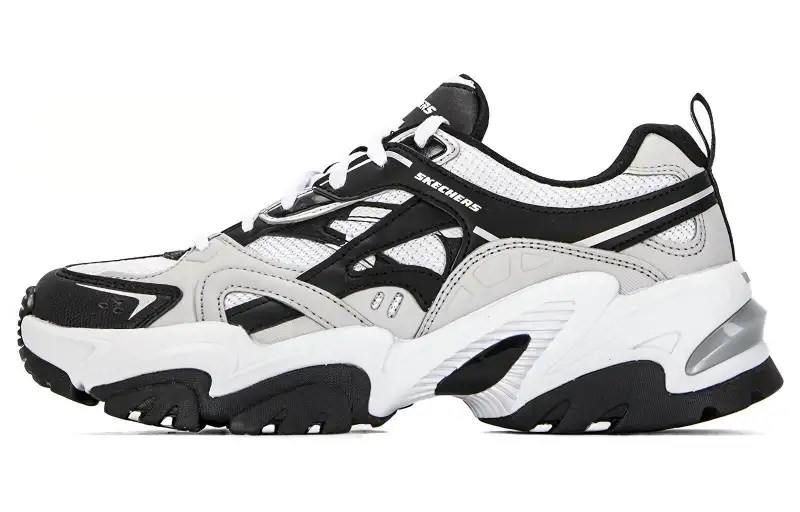 Skechers Stamina V2 1.0 Lace Up Low top Chunky Sneakers Women's Black White