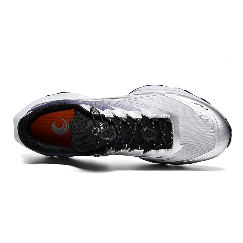 GLUNA Cushioning Slip Resistant Abrasion Resistant Low top Carbon Plate Running Shoes Unisex Silver Purple