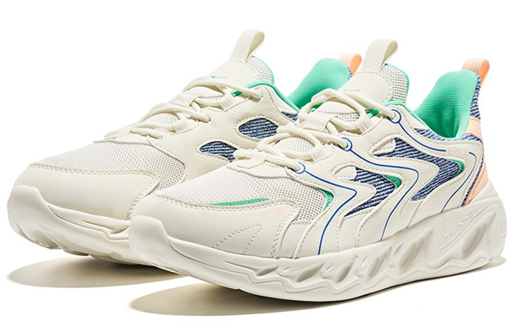 Erke Cushioning Abrasion Resistant Breathable Low top Running Shoes Women’s White Blue