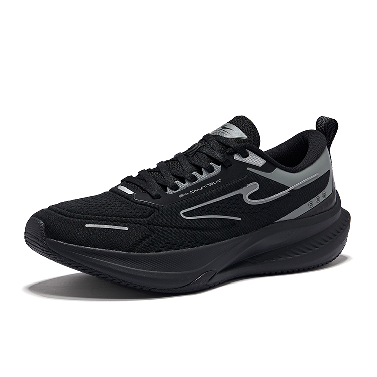 Erke Tissot 4 Cushioning Slip Resistant Rebound Low top Casual Training Running Shoes Men’s Jet Black Steel Gray