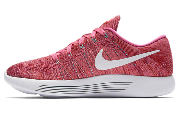 Женские кроссовки Nike LunarEpic Flyknit (розово-белые)