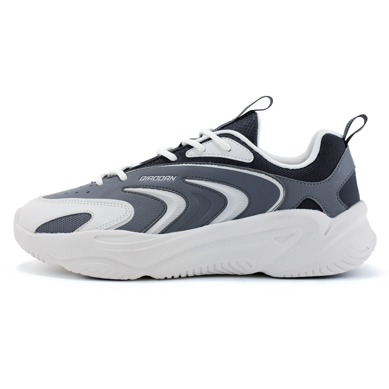 QIAODAN Textile, Synthetic Leather Cushioning Slip Resistant Abrasion Resistant Breathable Low top Running Shoes Men’s