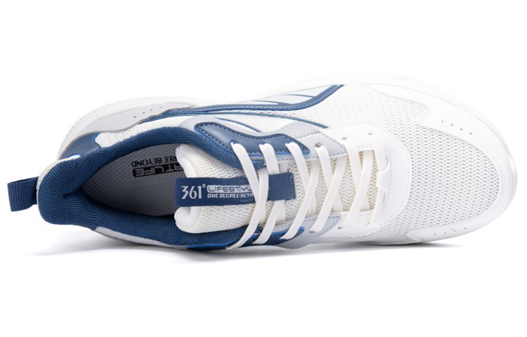 361° Comfortable Breathable Low top Running Shoes Men’s White Blue Casual Mesh