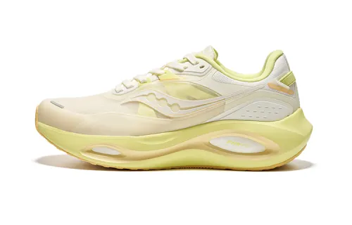 Saucony Phoenix Inferno Firebird 3 Cushioning Breathable Coverage Low top Casual Running Shoes Women's White Yellow
