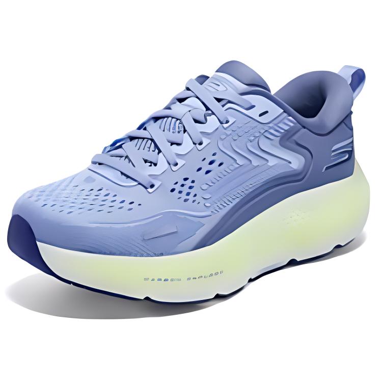 Skechers Synthetic Leather Cushioning Abrasion Resistant Breathable Low top Carbon Plate Running Shoes Women’s Blue