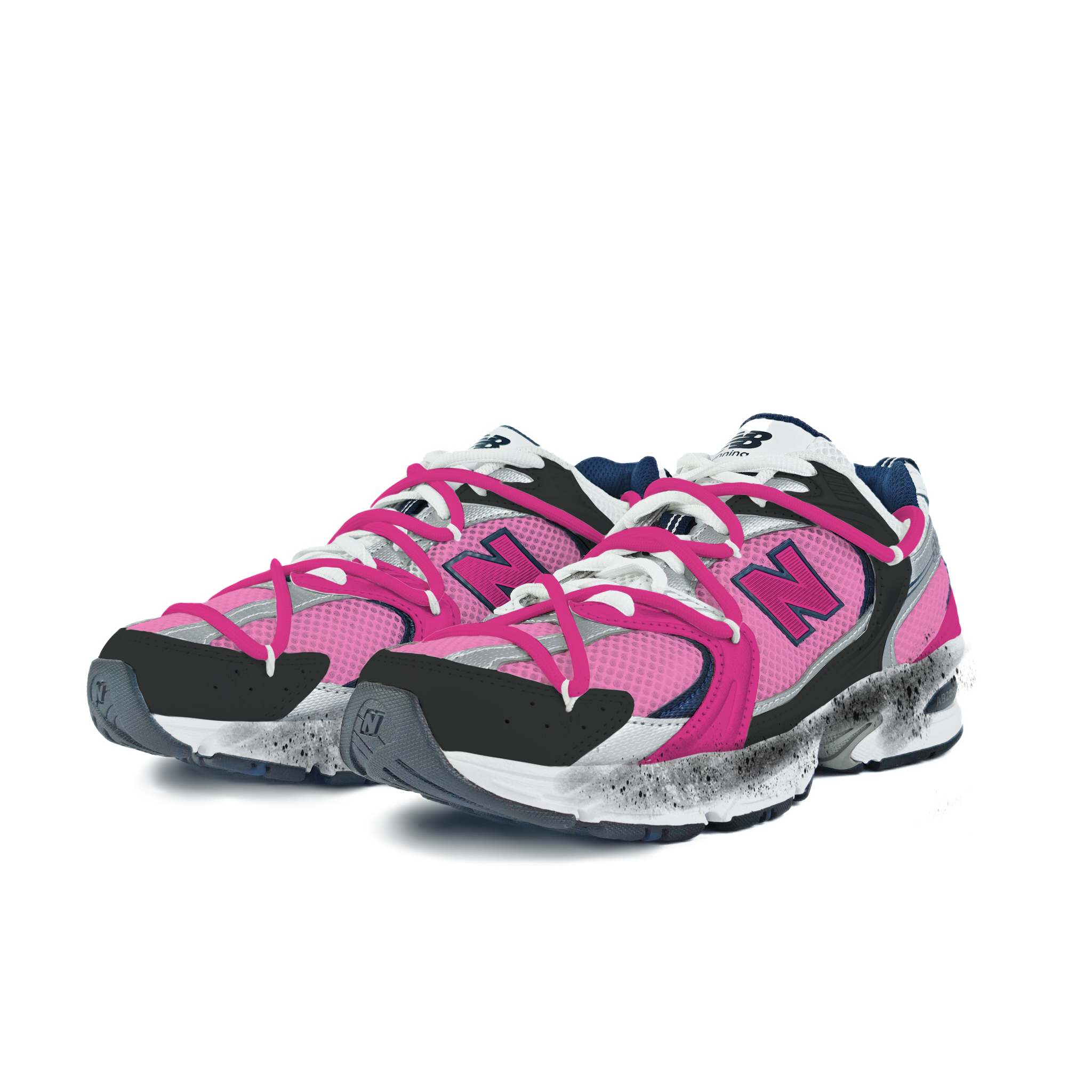 New Balance NB 530 Abrasion Resistant Slip Resistant Low top Running Shoes Unisex Black Pink