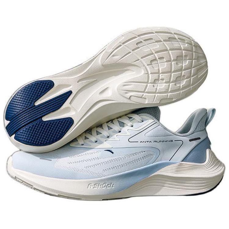Anta New Stinger Soft Sole Fabric Cushioning Slip Resistant Lightweight Low top Running Shoes Men’s Gray Blue