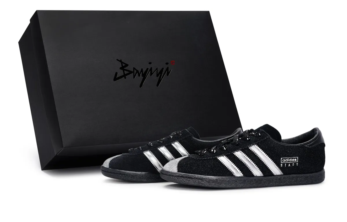 Adidas Originals Stadt Abrasion Resistant Breathable Low top Skateboard Shoes Unisex Black Silver
