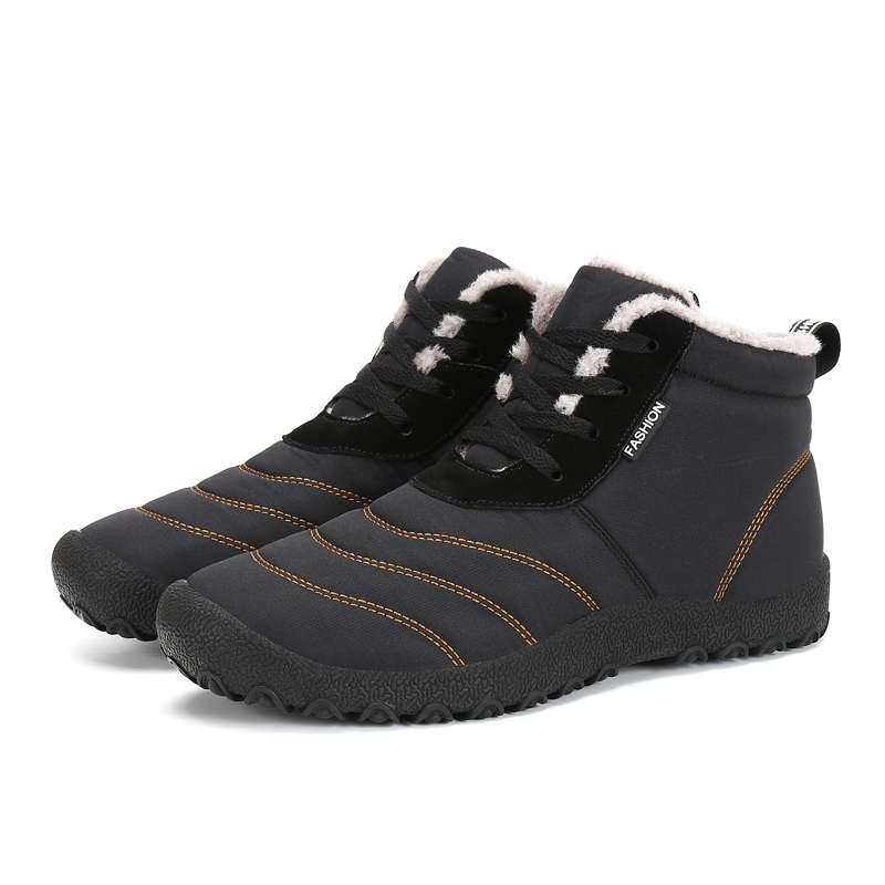 Leyang Versatile Comfortable Fleece Lined Mid top Outdoor Shoes Unisex Black