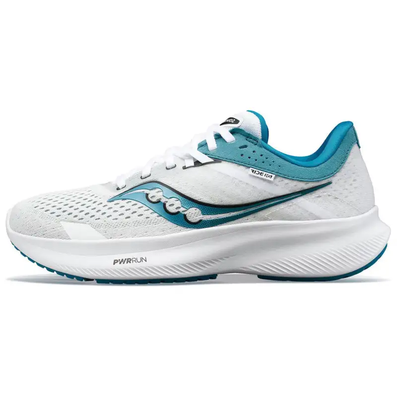 Saucony Ride 16 Slip Resistant Abrasion Resistant Low top Casual Running Shoes Women's White Blue