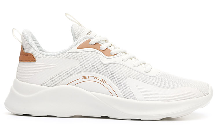 Erke Minimalist Style Breathable, Lightweight, And Abrasion Resistant Low top Running Shoes Men’s White Brown