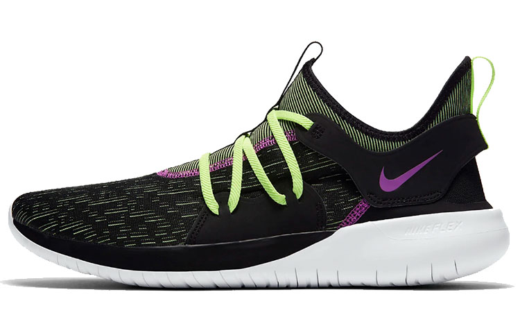 Nike Flex Contact 3 Fabric Abrasion Resistant Low top Running Shoes Men's Black Green