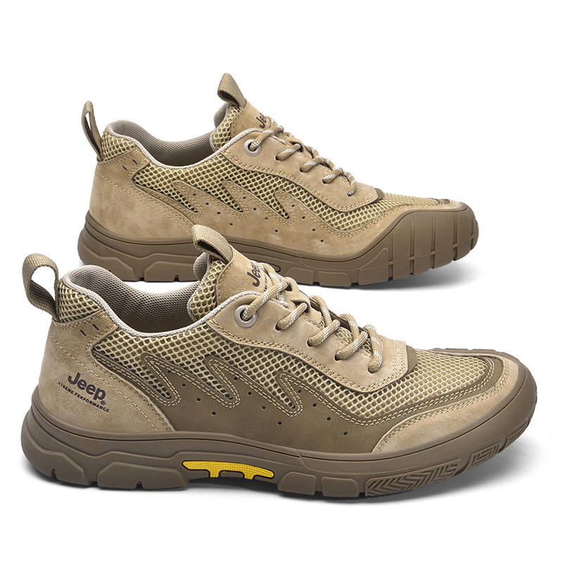 Jeep Comfortable Slip Resistant And Breathable Mid top Running Shoes Men’s Khaki