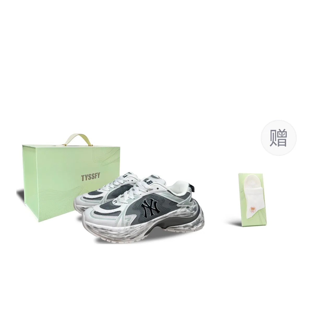 MLB New York Yankees Running Shoes Unisex Low-top White, Green
