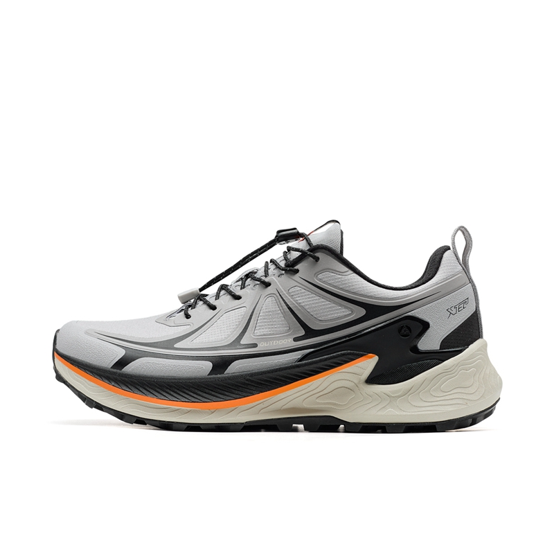 XTEP Chiyama PRO Cushioning Slip Resistant Abrasion Resistant Low top Trail Running Shoes Men’s Ash Gray/Black
