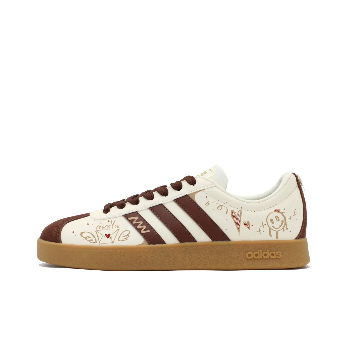 Adidas VL COURT 2.0 Love Confession Chocolate Impact Resistant Impact resistant Low top German Army Trainers Unisex