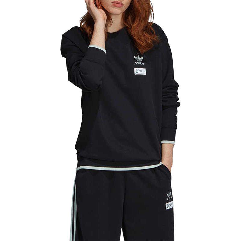 Женские худи adidas originals Sweater Logo (черный) — фото 3
