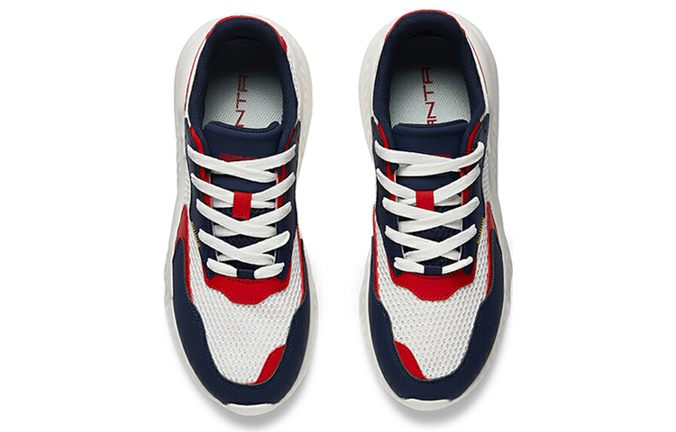 Anta Mesh Cushioning Slip Resistant Abrasion Resistant Breathable Low top Running Shoes Men’s White Blue Red Casual