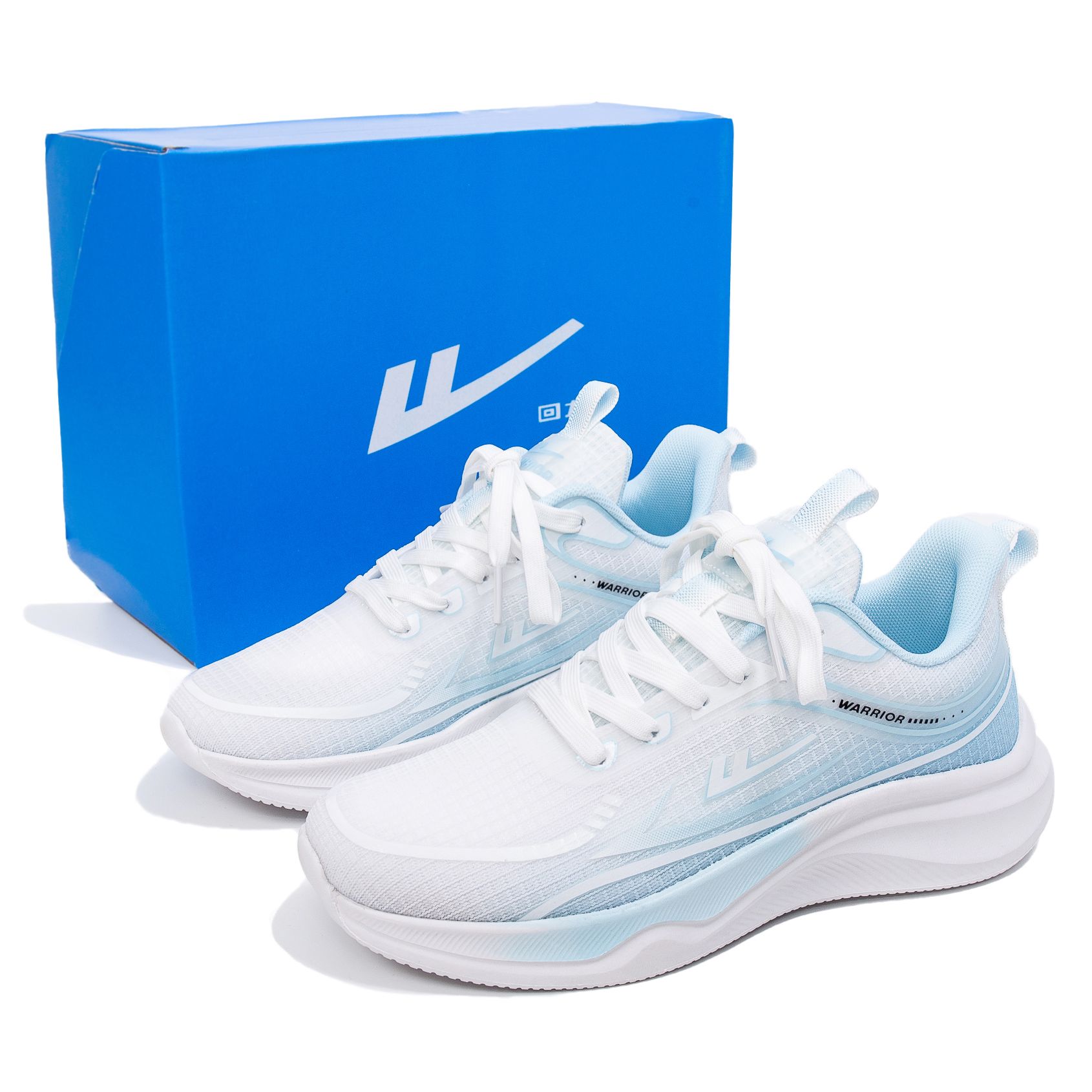 Warrior Fabric Cushioning Abrasion Resistant Rebound Low top Casual Training Running Shoes Unisex White Moon
