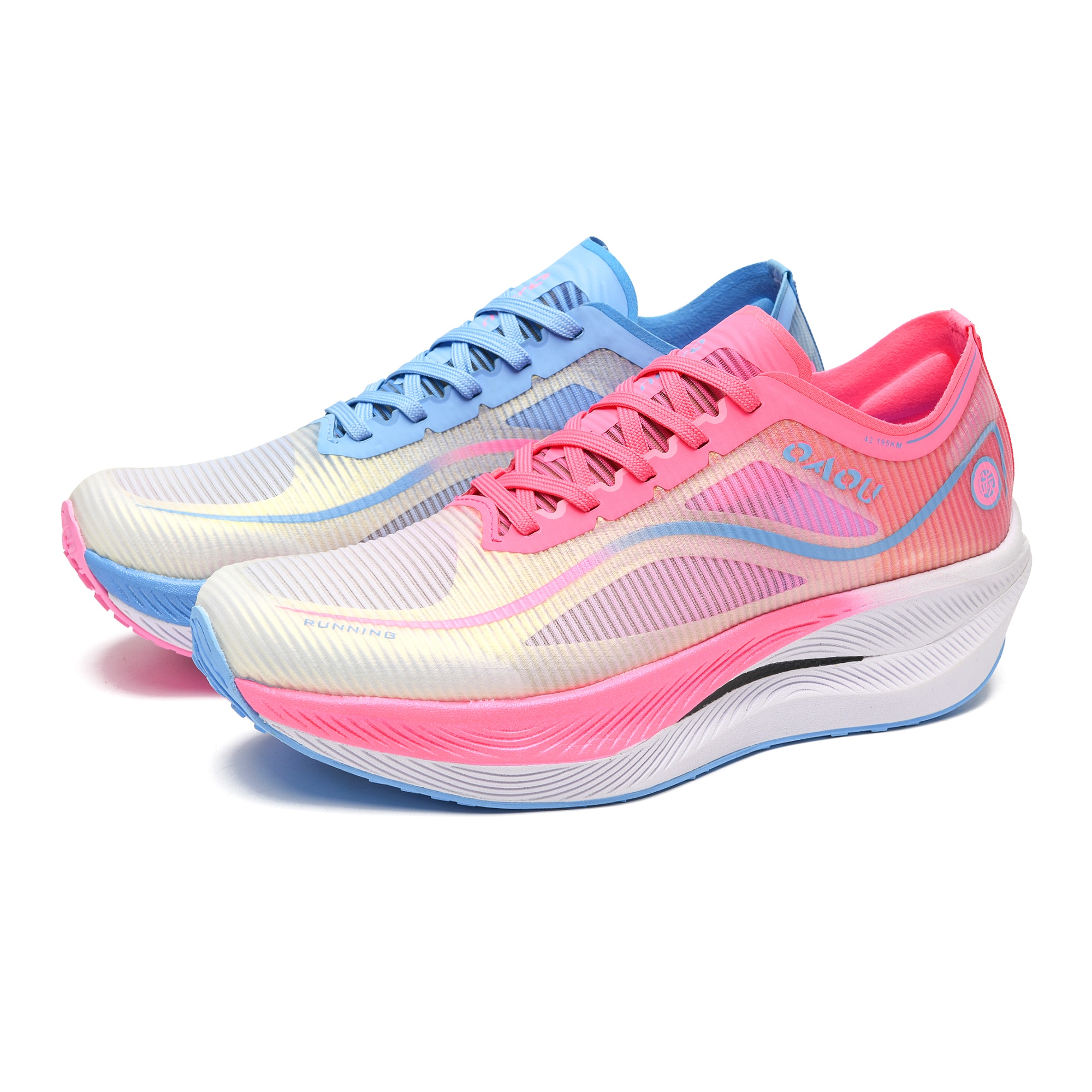 OAOU Somersault Cloud 3.0pro supercritical full-length nylon plate, professional marathon racing, middle school physical examination track and field training, high wear and durability, high rebound propulsion running shoes, same style for men and women, pink moon duck