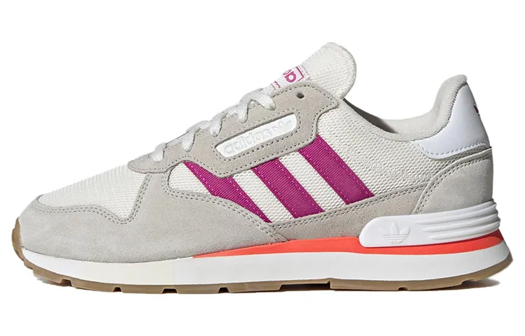 Adidas Originals Treziod Textile, Leather Slip Resistant Abrasion Resistant Low top Running Shoes Women's Gray Purple