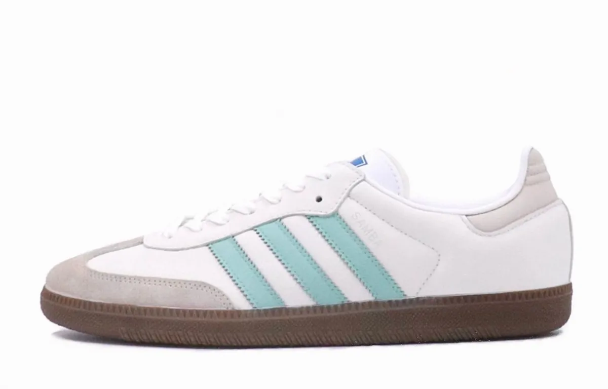 Adidas Originals SAMBA OG Abrasion Resistant, Lightweight, And Breathable Low top Skateboard Shoes Unisex Green Beige