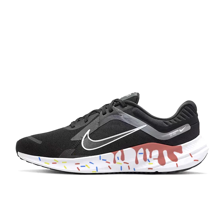 Nike Quest 5 Slip Resistant, Abrasion Resistant, Breathable Low top Running Shoes Men's Black White