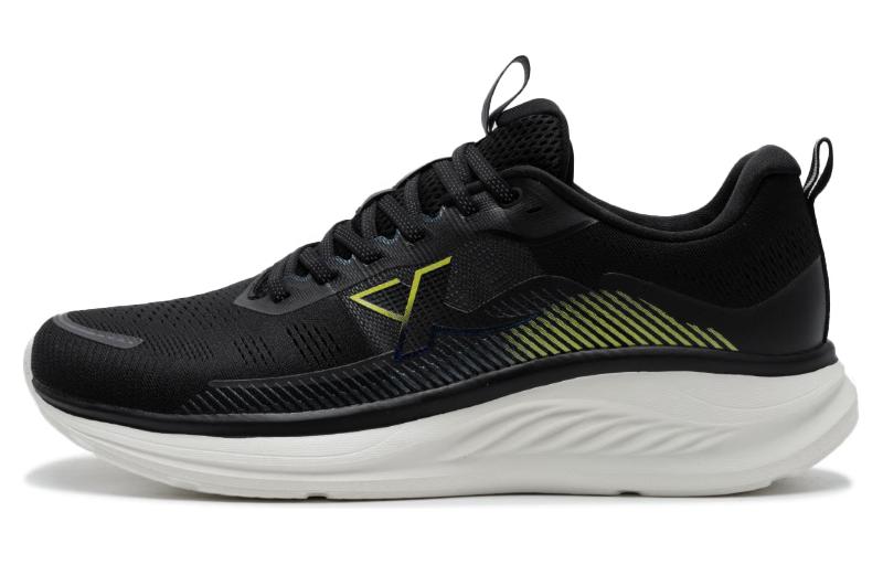 XTEP Comfortable Slip Resistant Abrasion Resistant Low top Casual Running Shoes Men’s Black Yellow Green