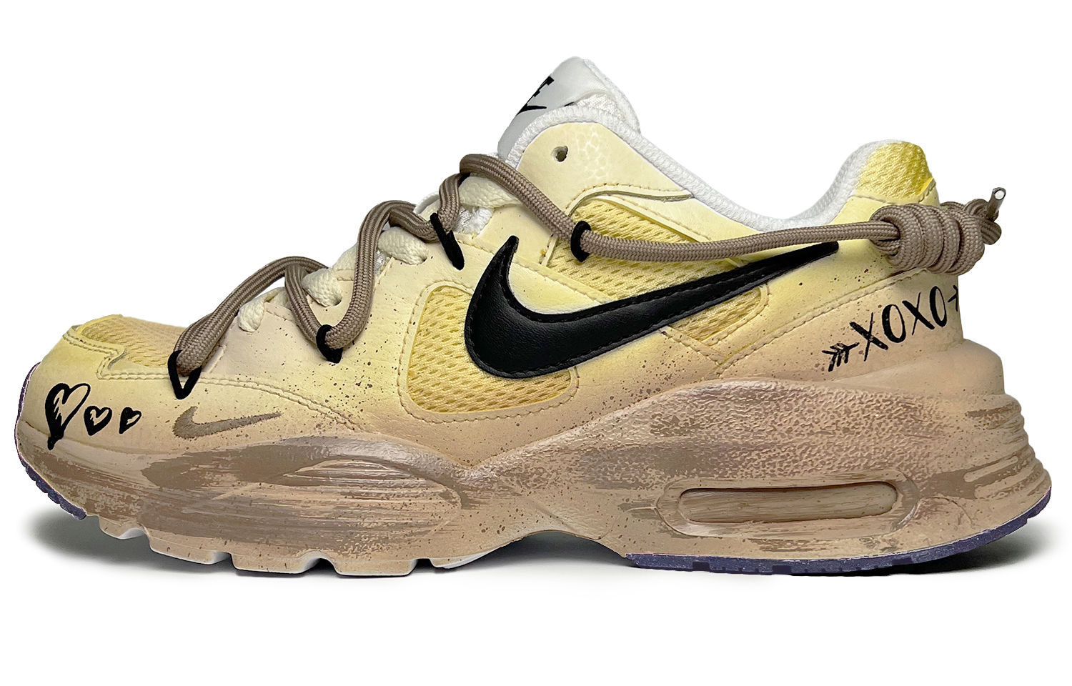 Nike Air Max Fusion Slip Resistant Abrasion Resistant Low top Running Shoes Women’s Yellow White