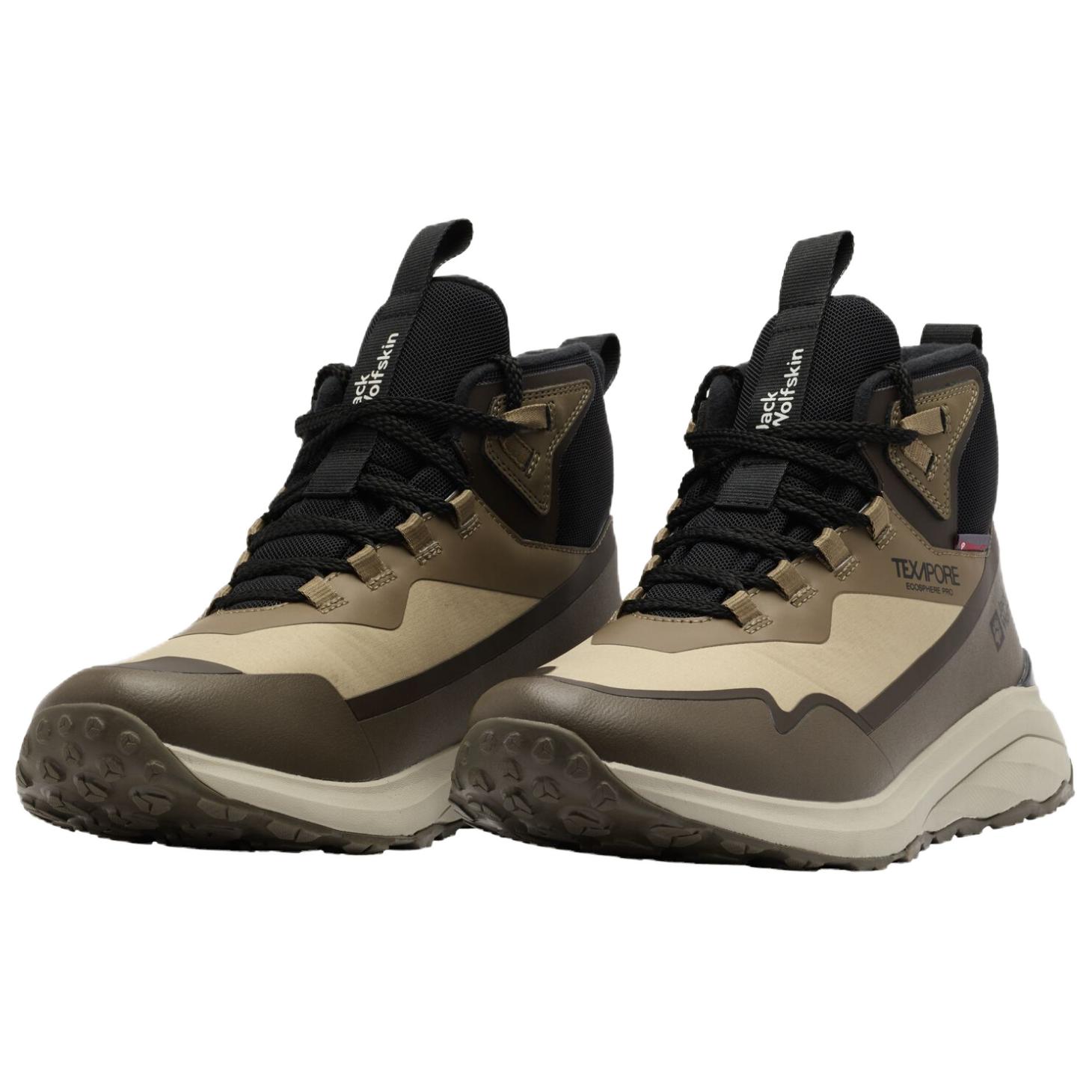 Jack Wolfskin Slip Resistant Abrasion Resistant Mid top Outdoor Shoes Men’s Brown