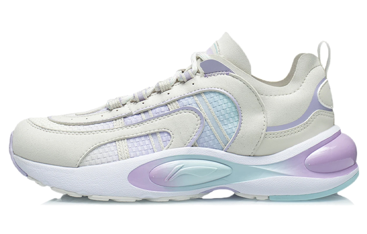 Li Ning V8 Cushioning Slip Resistant Abrasion Resistant Low top Running Shoes Women’s White Purple