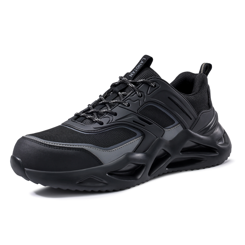 LANGTAN Breathable Lightweight Breathable And Lightweight Low top Outdoor Shoes Unisex Black