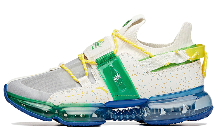 Sprite x Anta Cushioning Slip Resistant Abrasion Resistant Low top Running Shoes Women's White Yellow Green