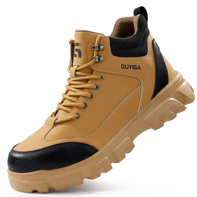 LANOUDUN Abrasion Resistant Impact Resistant High top Outdoor Shoes Men’s Yellow