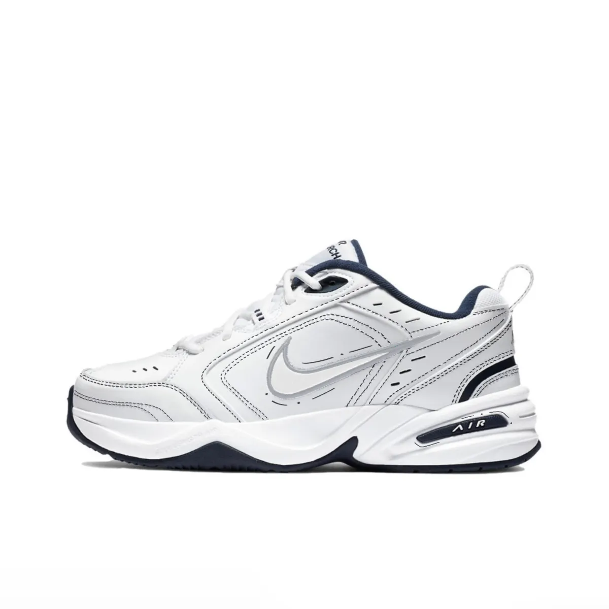 Nike Air Monarch 4 Slip Resistant Abrasion Resistant Low top Chunky Sneakers Unisex Black White