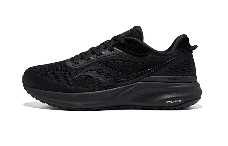 Saucony Fabric Cushioning Lightweight Low top Casual Running Shoes Unisex Black