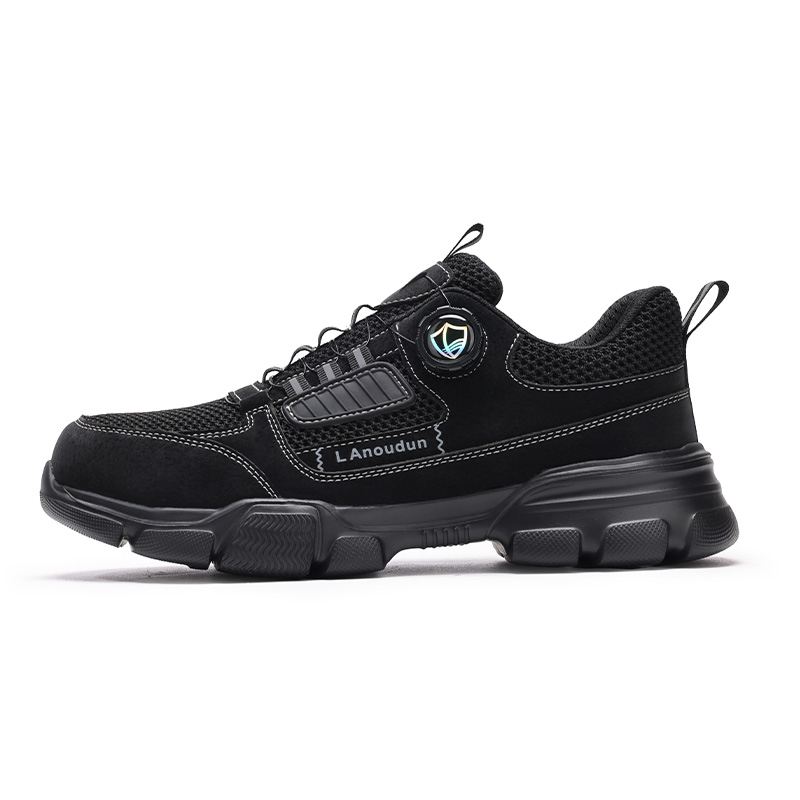 LANOUDUN Breathable Lightweight Rebound Low top Outdoor Shoes Unisex Black