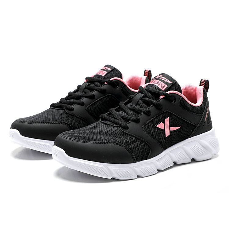 XTEP Breathable Lightweight Breathable And Lightweight Low top Casual Running Shoes Women’s Black Rouge Peach Pink