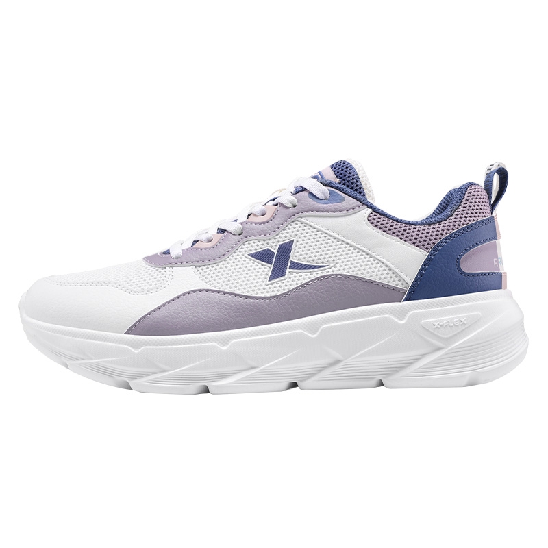 XTEP Breathable And Resilient Low top Casual Running Shoes Women’s White Purple