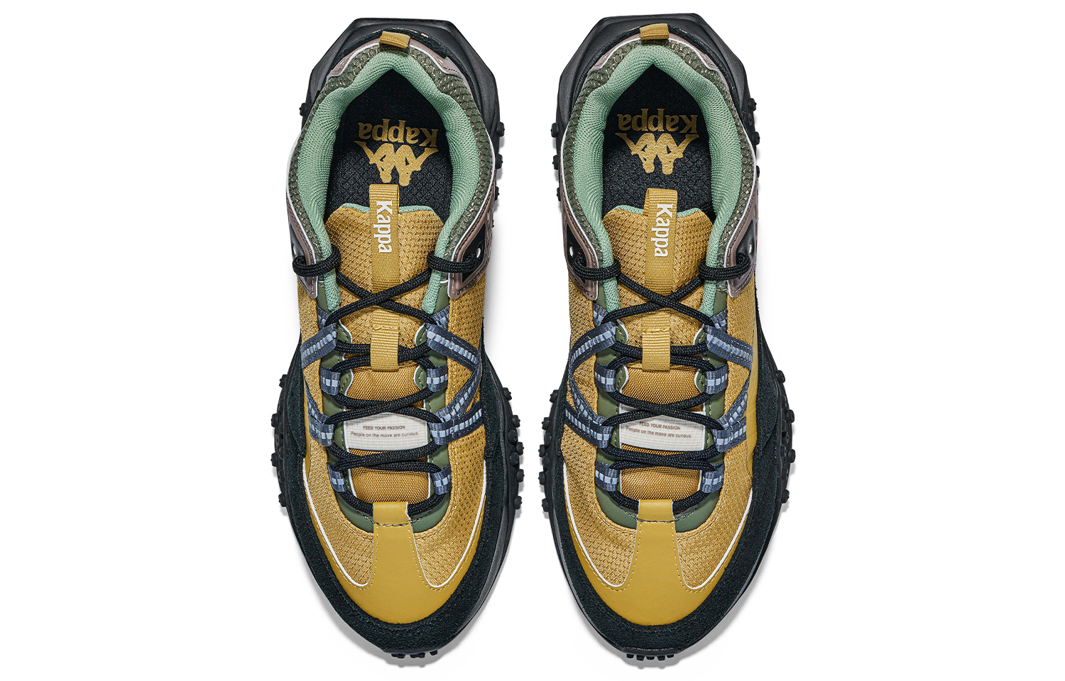 Kappa Slip Resistant Low top Casual Running Shoes Unisex Yellow Black Green
