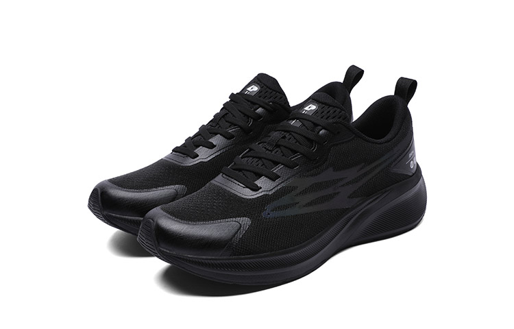 LPMX Cushioning Rebound Support Breathable Slip Resistant Running Shoes Unisex Black Iridescent