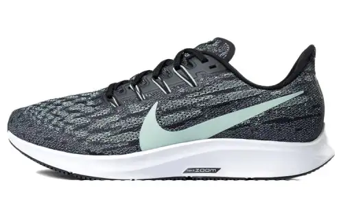 Nike Pegasus 36 Comfortable and daily fabric shock-absorbing and anti-slip wear-resistant and lightweight wrapping Low top Marathon running shoes Men's black and green