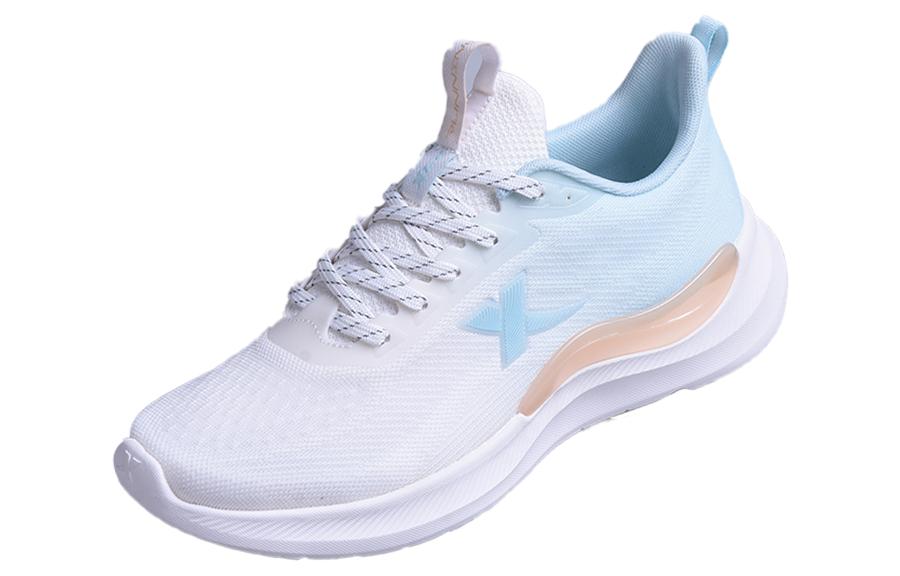 XTEP Cloud DC Slip Resistant, Abrasion Resistant, Breathable Low Top Running Shoes Women’s White Blue Orange