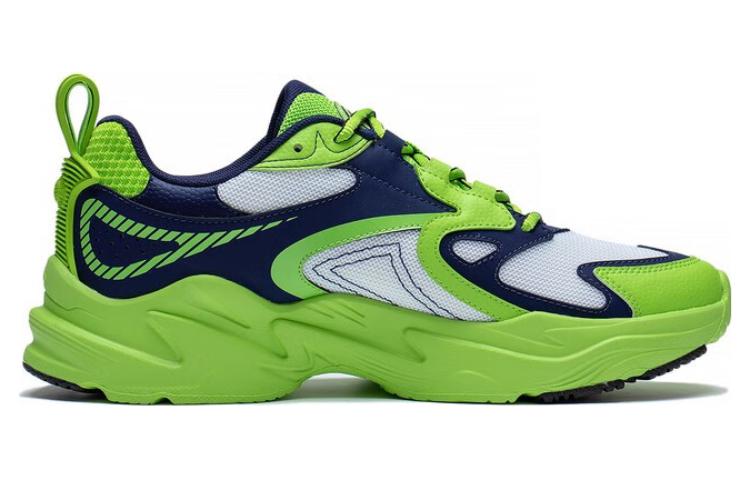 Li Ning Fashion Abrasion Resistant Breathable Low top Running Shoes Men’s Green Blue White
