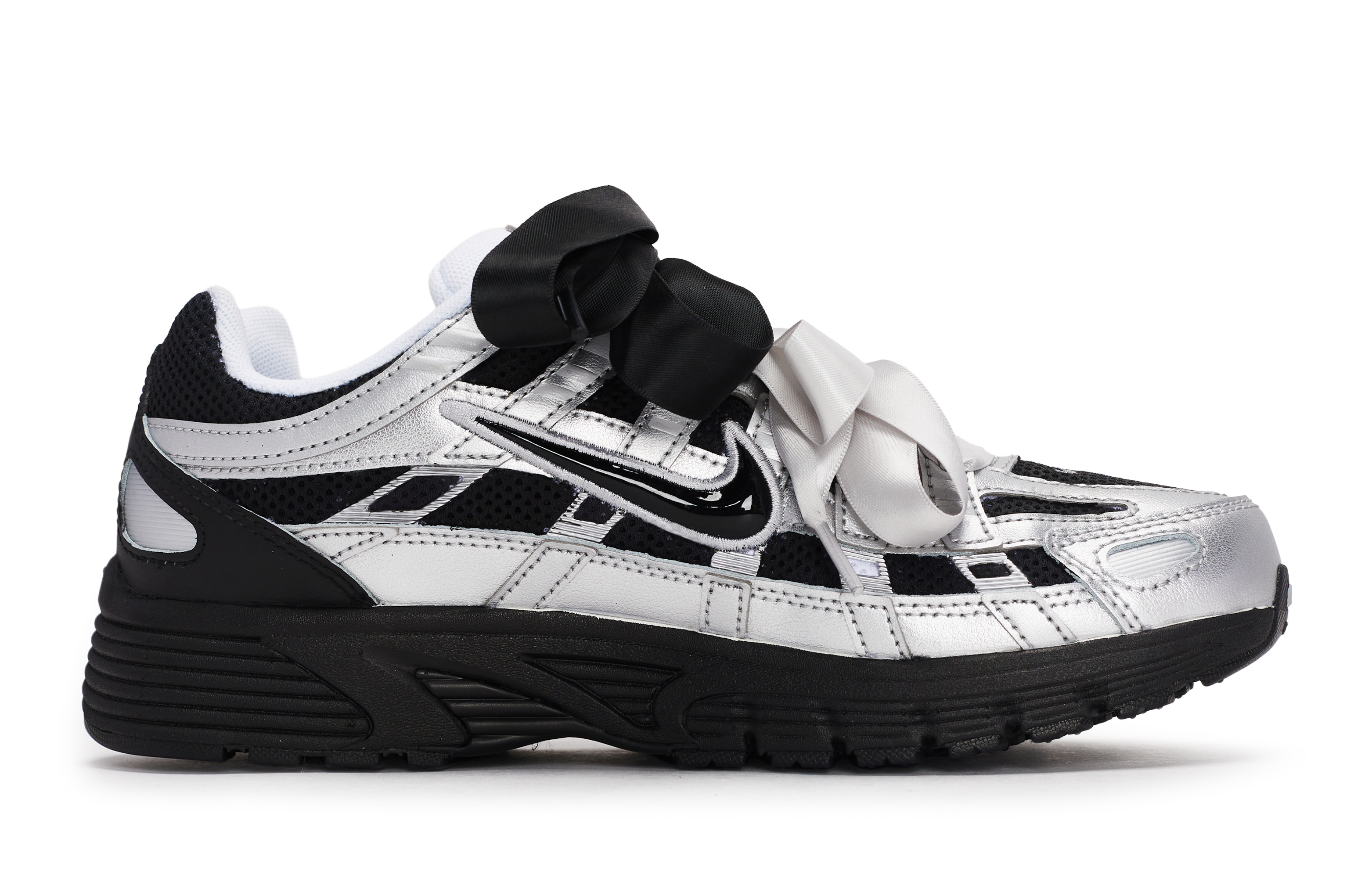 Nike P 6000 Slip Resistant Abrasion Resistant Low top Running Shoes Unisex Black Gray Silver