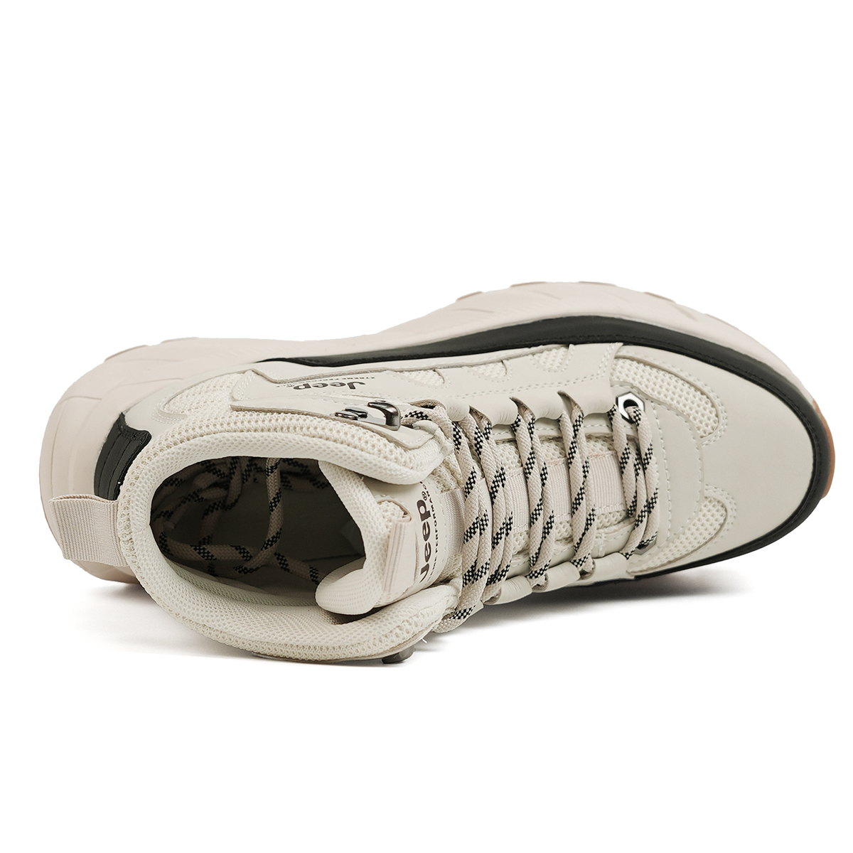Jeep Mid top Outdoor Shoes Unisex Black White