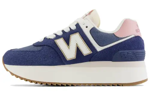 New Balance NB 574+ Comfortable Low top Running Shoes Women's Blue White Pink