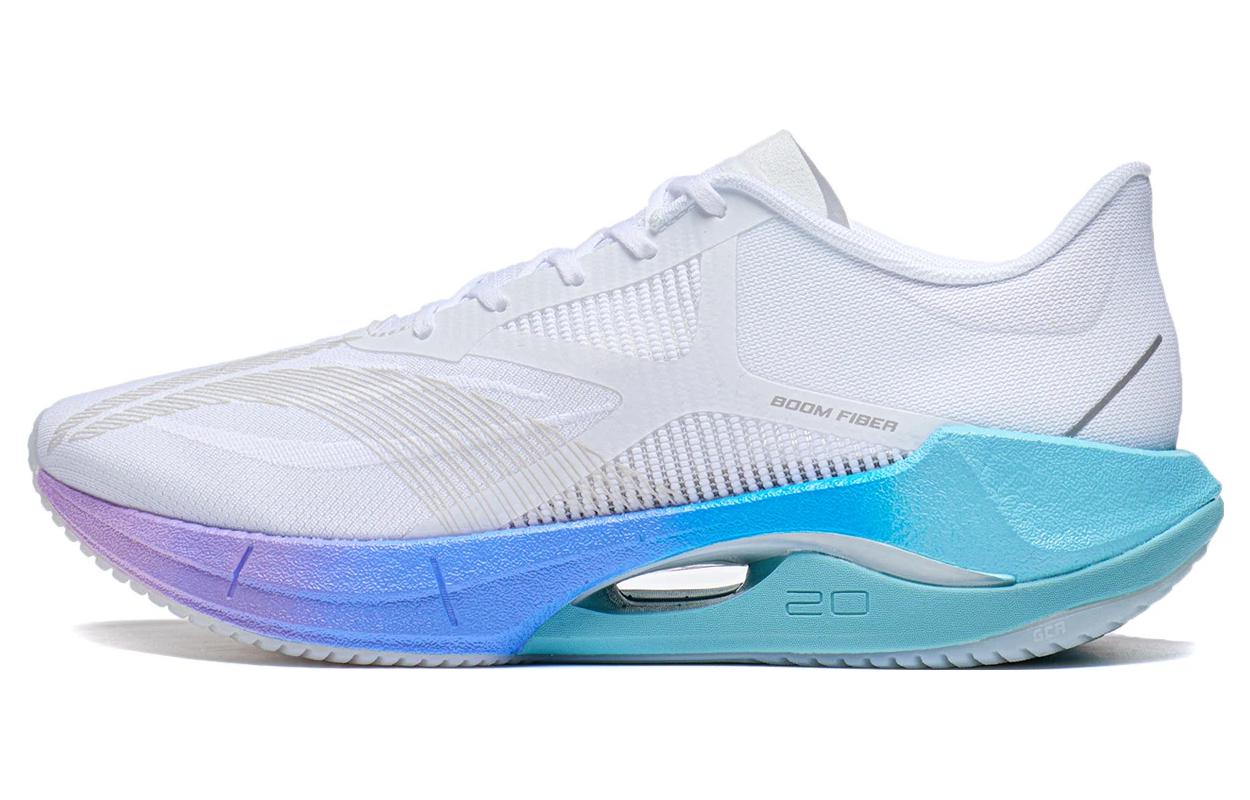 LiNing Super Light 20 Marshmallow Shock Absorbing Anti-Slip Wear-Resistant Low-top Casual Running Shoes Women's White Blue Purple